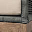 Chaise d'extérieur en bois d'eucalyptus vieilli avec corde et coussins