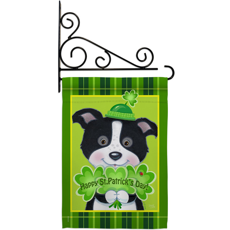 Coussin décoratif décoratif en polyester 2 faces 19 x 13 po « Puppy » de St. Pat Ensemble de drapeaux