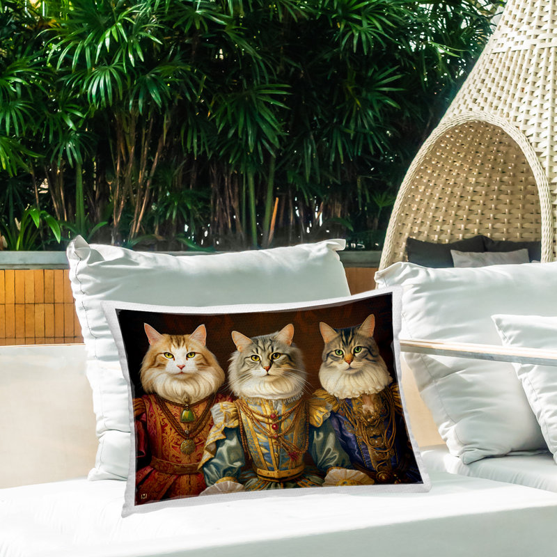 Coussin d'extérieur à imprimé historique par Michael David Ward