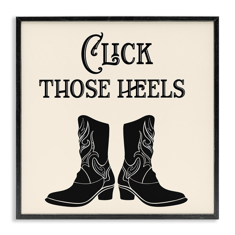 Art numérique, "Giclée sur toile", "clic ces talons" par Karen Smith, Giclée encadrée noir minuit, H 12 po x l 12 po