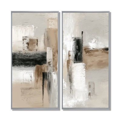 "Brown and Black Brushstroke", reproduction d'art sur toile abstraite brune