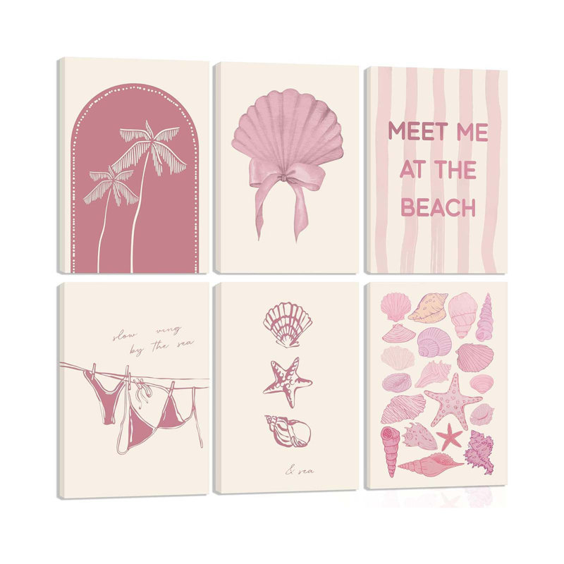 6 Piece Wrapped Canvas Wall Art