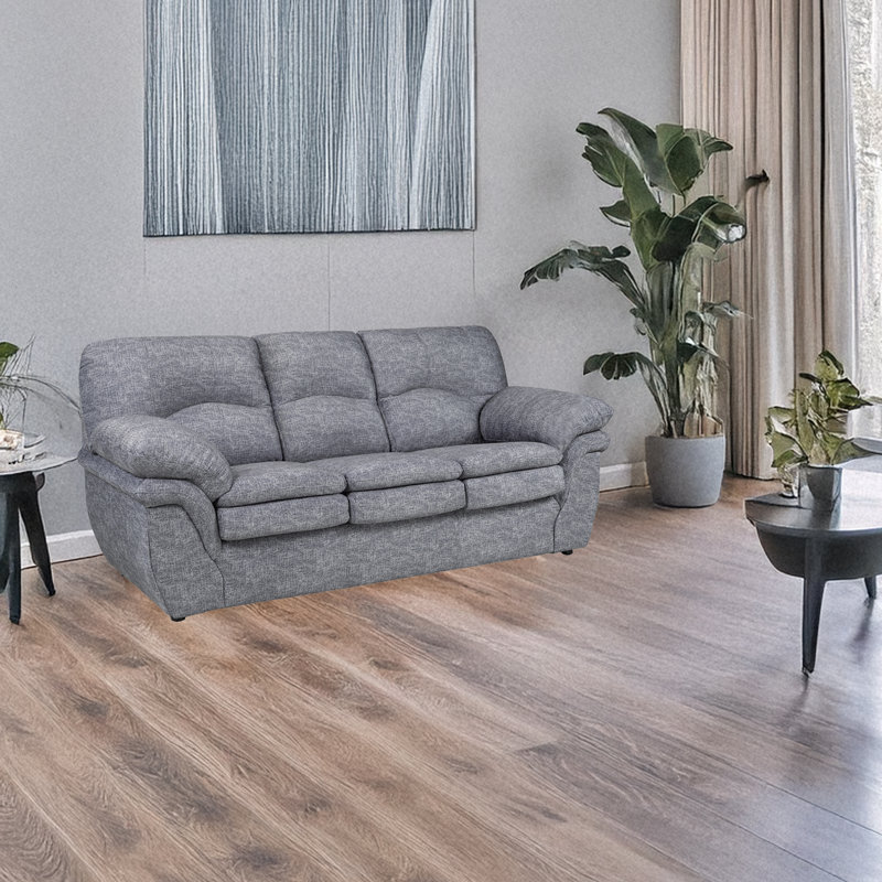 Canapé en tissu Beedle, gris, Gris, 3, H 39 po x l 87 po x P 38 po