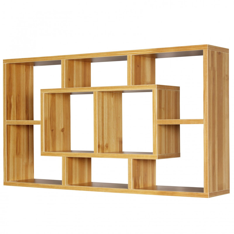 Tiffany 8 Piece Floating Shelf, 47.5cm H x 85cm W x 16cm D, Light Brown