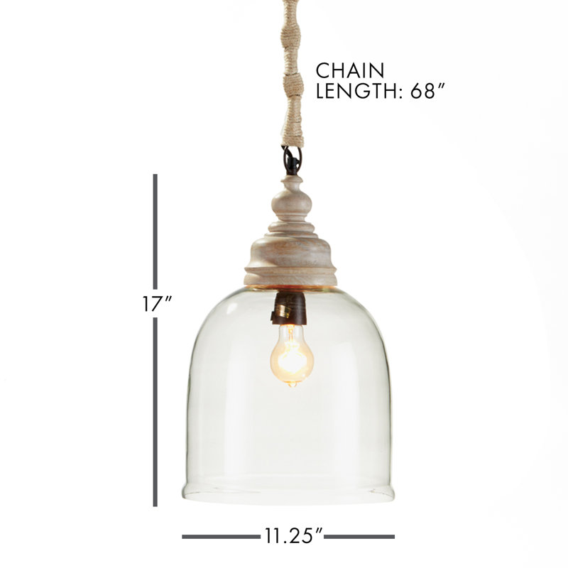 1 - Light Pendant, 85" H x 11.25" W x 11.25" D
