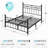 53.6" H Metal Platform Bed with LED Lights and Vintage Headboard, Geometric Steel Bed Frame with Under Bed Storage, Easy to Assemble & Disassemble, No Box Spring Needed-378611832-378611813