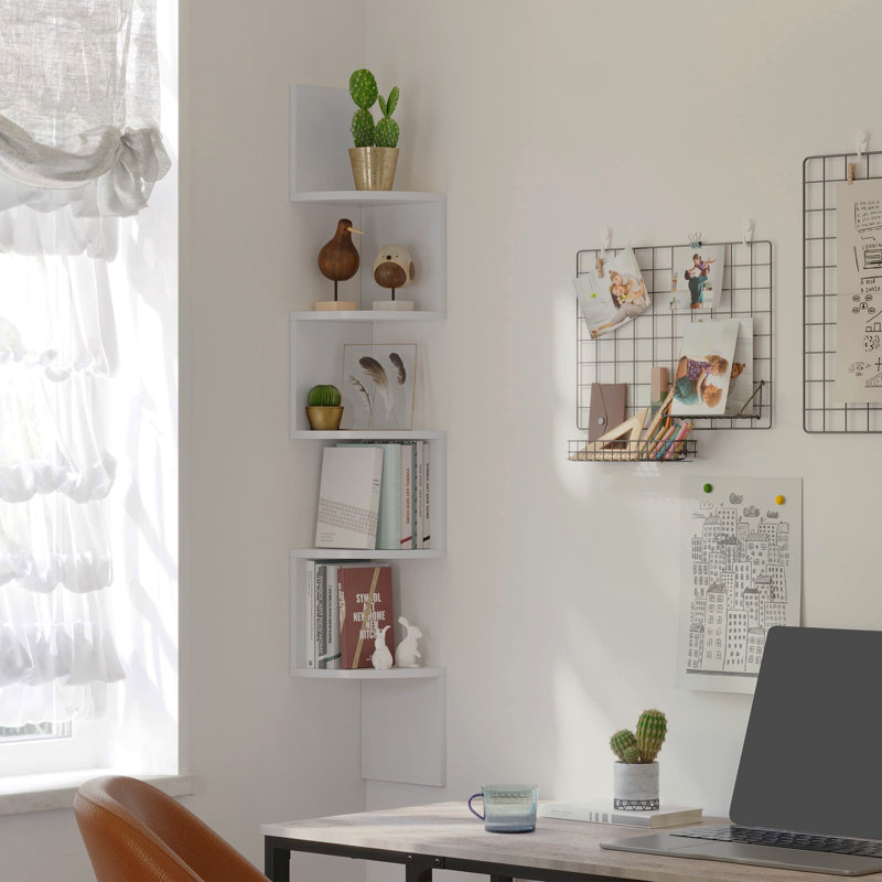 Mackles 5 Piece Corner Shelf, White
