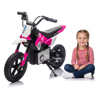 Vélo électrique 24 V pour enfants avec moteur 200 W, vitesse réglable, suspension arrière, lumières DEL et musique sans fil