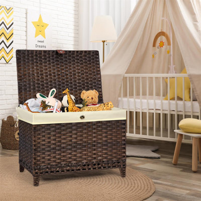 Wicker Storage Basket with Lid