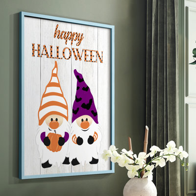 Halloween Gnomes Framed Print - Solid Wood