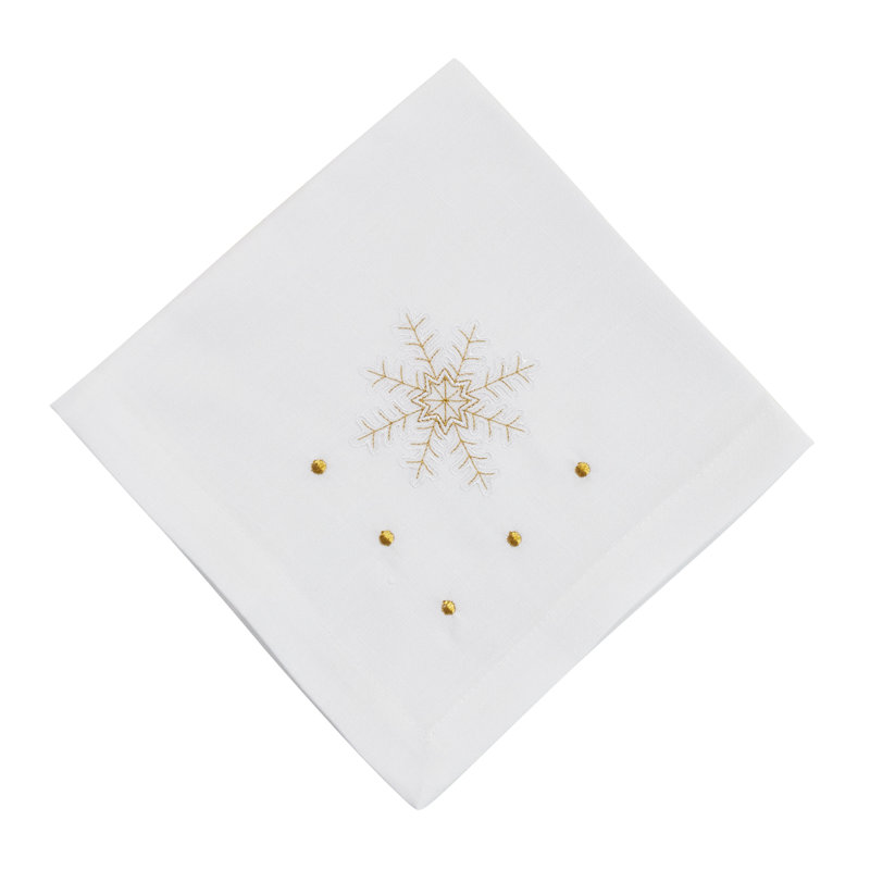 Ensemble de serviettes de table brodées 4 pièces Snowflake