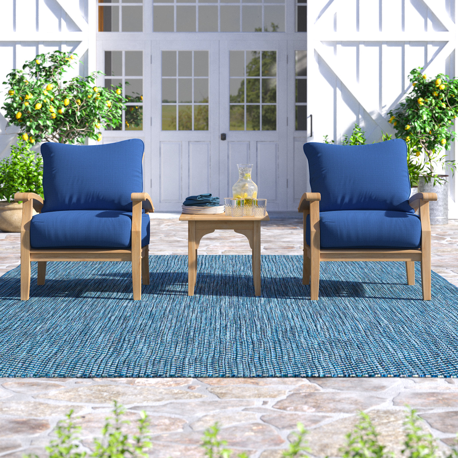 Summerton 4-Person Patio Seating Group, Navy
