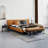Clarkson Solid Wood Frame Genuine Leather Bench-162055956