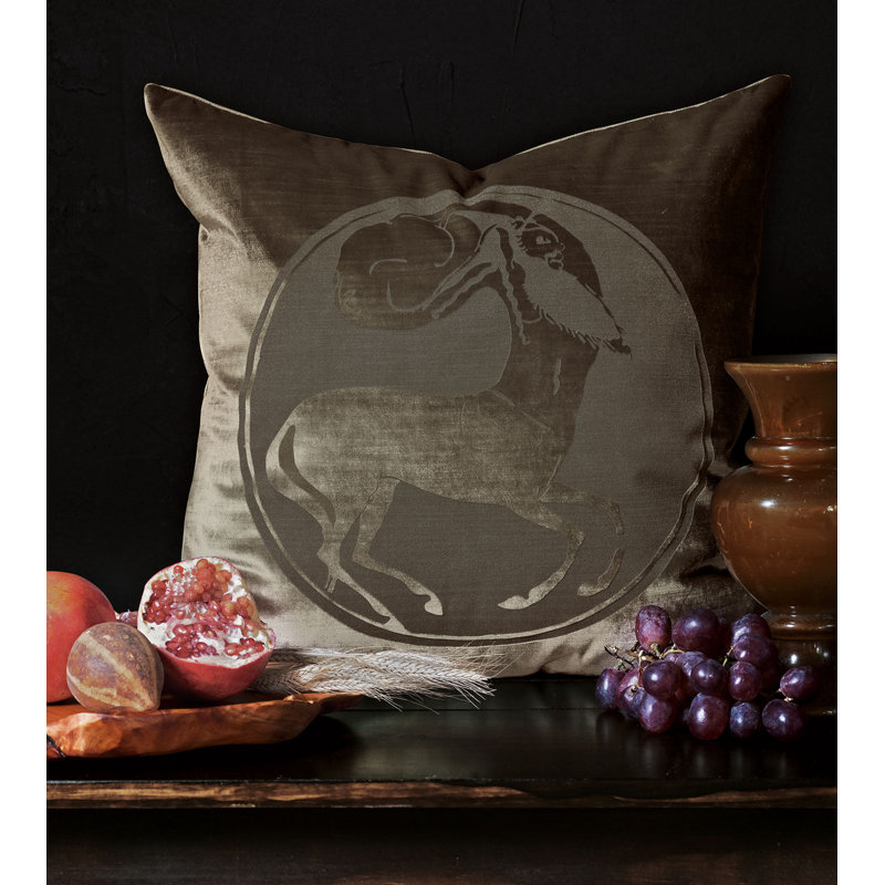 Housse et insert de coussin en velours carré antique Centaur