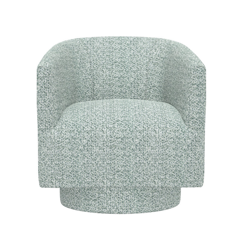 LeeRoy 29'' Wide Swivel Armchair, Baikal Blue Fabric
