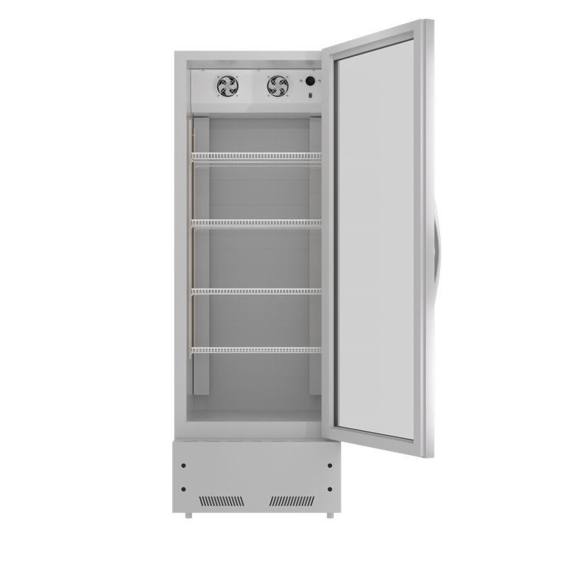 Réfrigérateur et refroidisseur commercial de boissons de 21,7 po avec porte vitrée Kichking, Argent