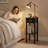 29" 2-Tier Side Table with Drawer Shelf, End Table for Living Room-669853786-599456237