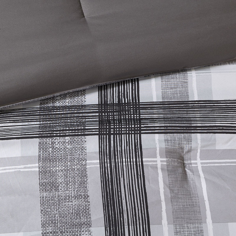 Antimicrobial Polyester Bedding Sets, Modern Plaid Design For Cozy Home