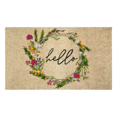 Cottage Floral Wreath Doormat