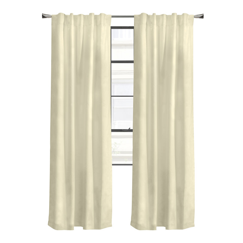 Weathermate Topsions Room Darkening 100% Cotton Curtain Panels, 40" W x 84" L, Natural