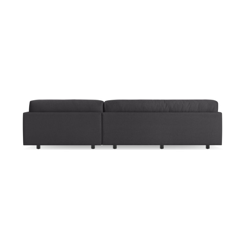 Sunday Chaise Sectional, Agnew Gray Textured Basketweave, Right Hand Facing