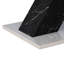 Table de salle à manger carrée moderne en marbre blanc extensible, pieds noirs avec base en métal, carré extensible de 61,71 po de profondeur, plateau de table fini et support, largeur de 27,17 po
