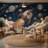 Starry Night Wallpaper Rocket Space Wall Mural-1689346000-1689346007