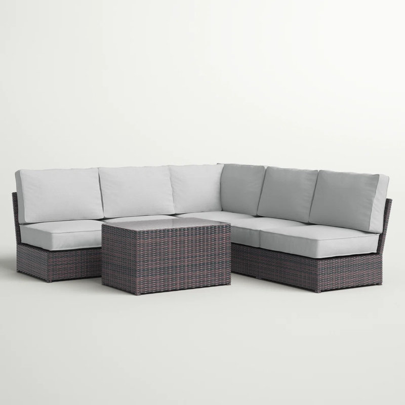 Ensemble de conversation avec coussins pour 4 personnes - entièrement assemblé, aucun assemblage requis