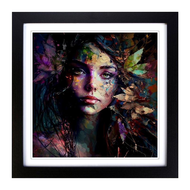 Single Picture Frame Print on Wood, Black