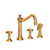 Jacobean Double Handle Kitchen Faucet with Side Spray
