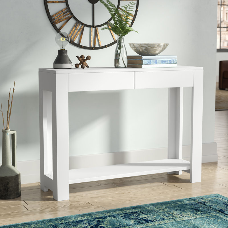 Bertis 40'' Console Table, White, White
