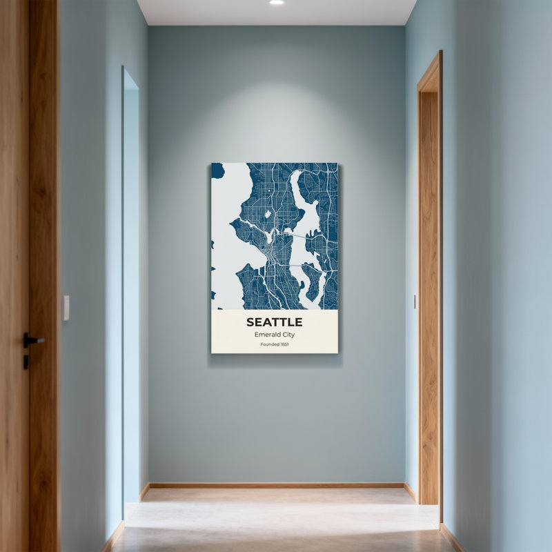 «Scenic & Cityscapes Seattle City Map», reproduction d'art, H 18 po x l 12 po