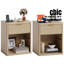 Table de chevet cannelée moderne avec station de charge, tiroirs et espace de rangement ouvert pour la chambre à coucher-1375917286-1375917284