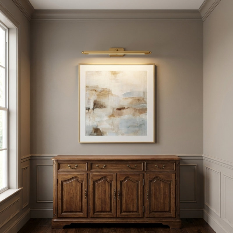 Lamont Picture Light, 2.38" H x 24" W x 9" D, Burnished Brass