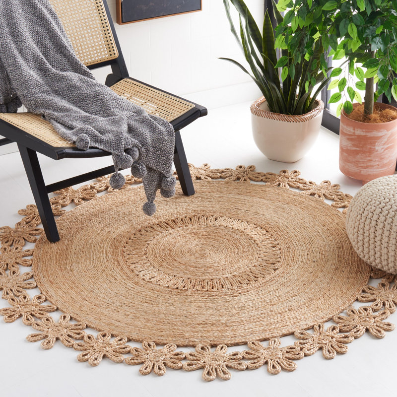 Tapis naturel en fibre naturelle 176, Rond 3 pi