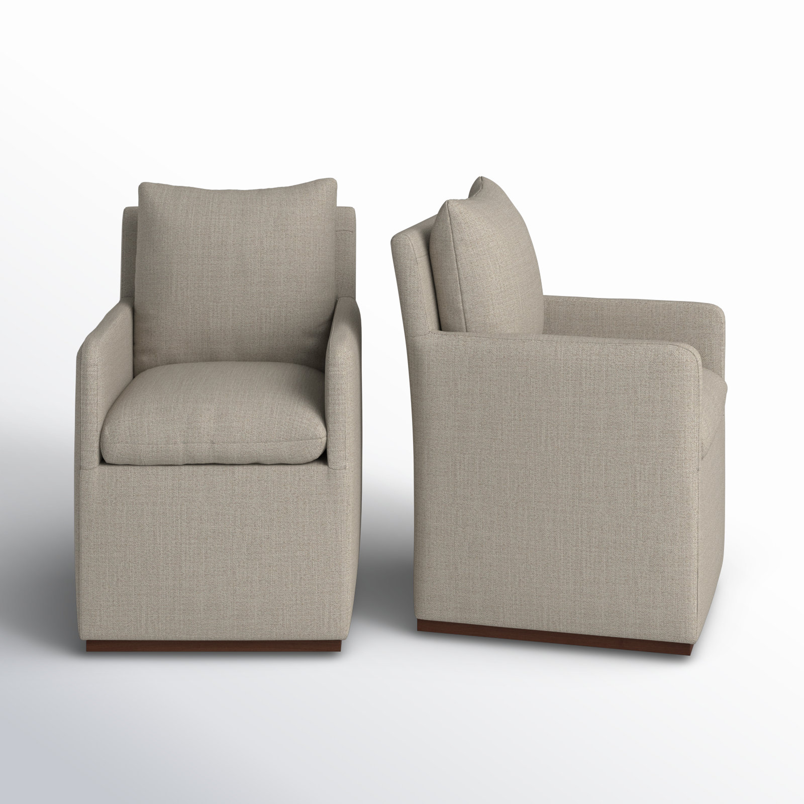 Bobbi Upholstered Armchair, Effie Flax Performance Linen
