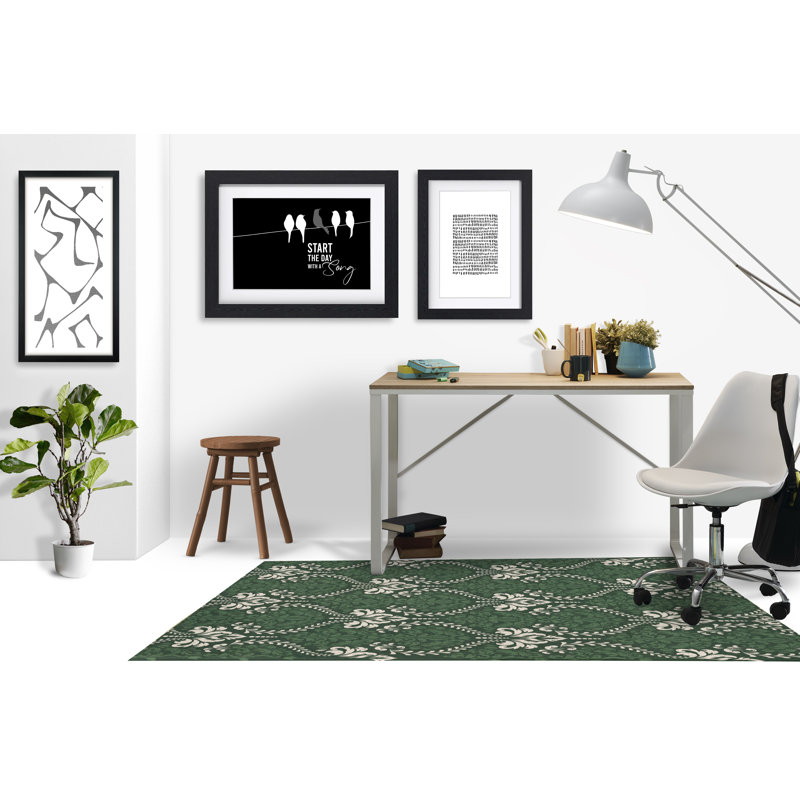 Tapis de chaise rectangulaire Novelle, L 48 po x L 72 po, Vert
