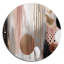 «Pink Rosegold Captivating Circle I - Abstract Modern Shapes», art mural rond transitionnel sur métal-88627674