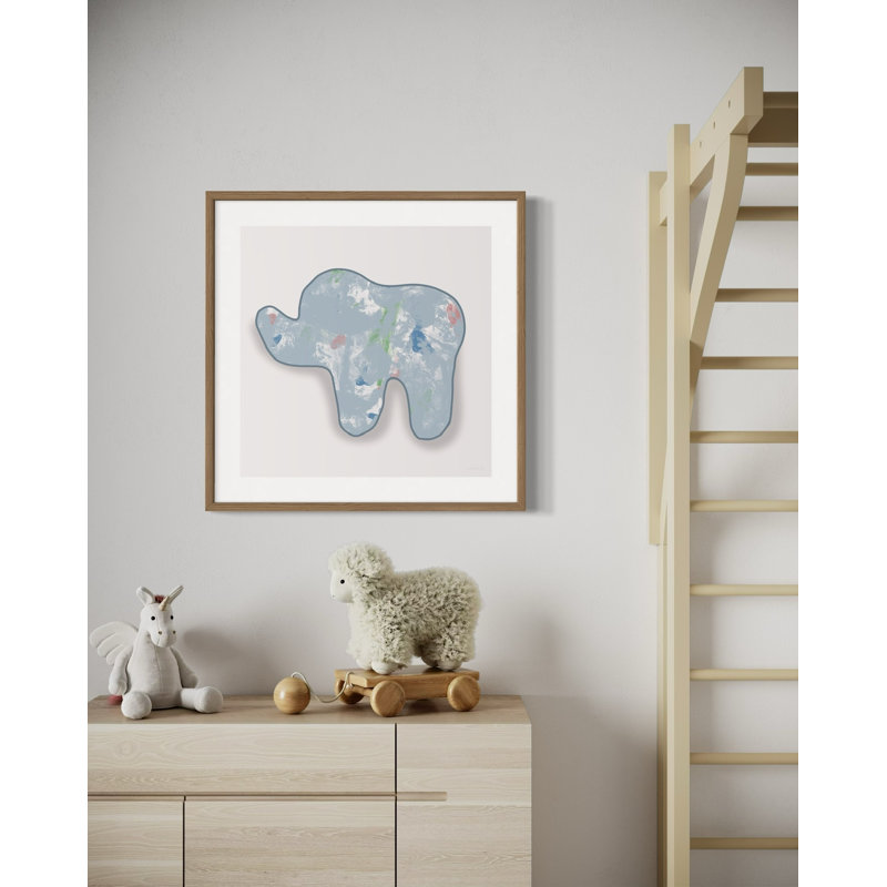 Elephant Animal Cracker, Blue, Wood
