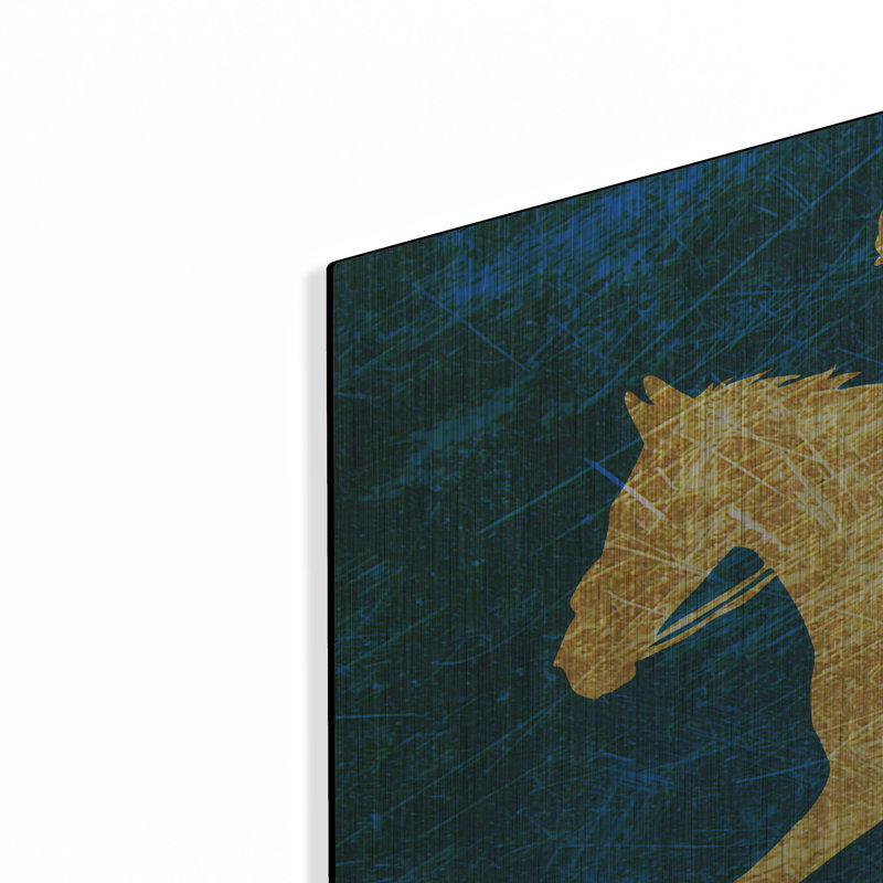 «Gold Jockey On Blue» par Irena Orlov, H 24 po x l 36 po
