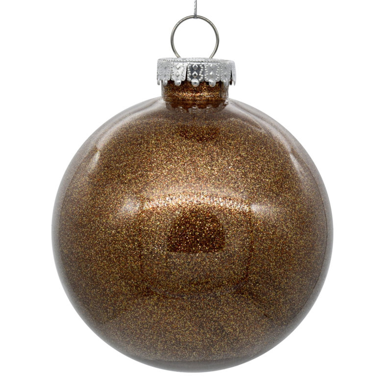 Ornement en forme de boule intérieure transparente avec paillettes, Moka