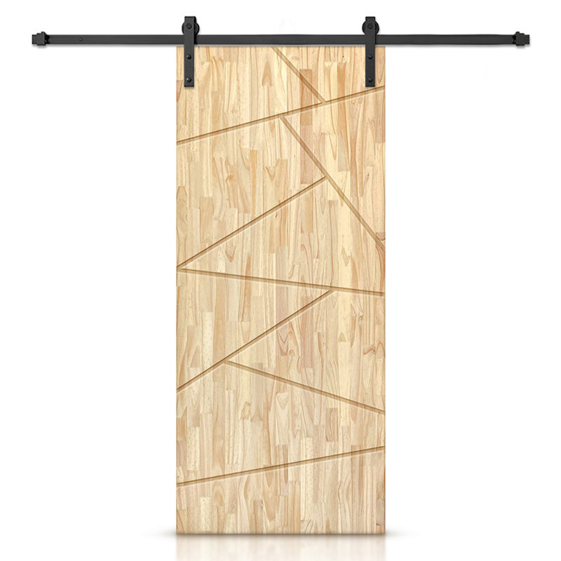Porte de grange en bois massif lambrissé et métal, 24 po x 80 po, Sans finition