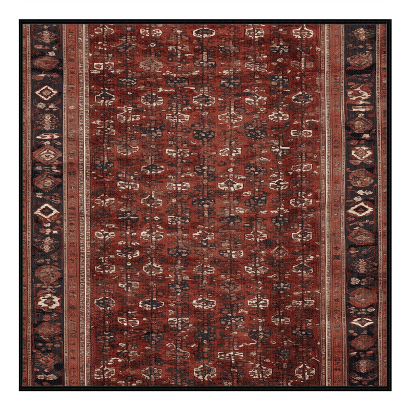 Tapis brun lavable à la machine, Carré 8 pi