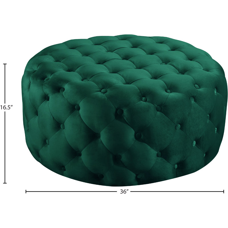 Repose-pieds rond 36 po Plattsburgh, Velours vert