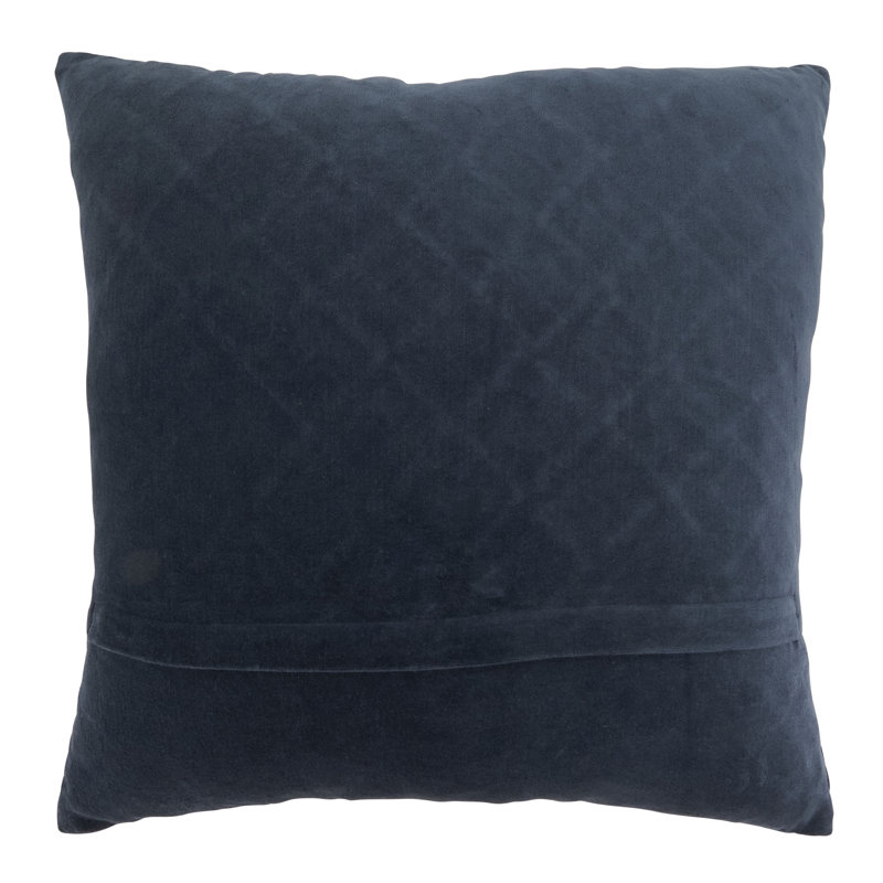Coussin en velours Diamond Pintuck, Marine, polyester