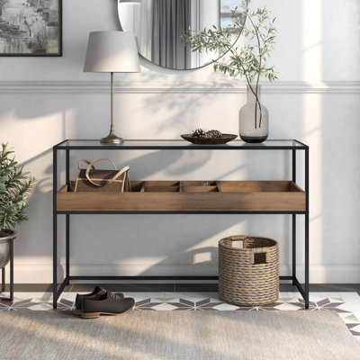 48.88'' Glass Top Console Table