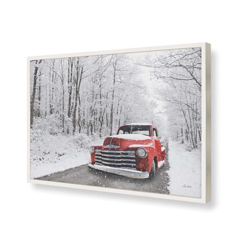 «Snowy Day» par Lori Deiter, reproduction d'art, L 48 x H 36, Blanc, Impression encadrée