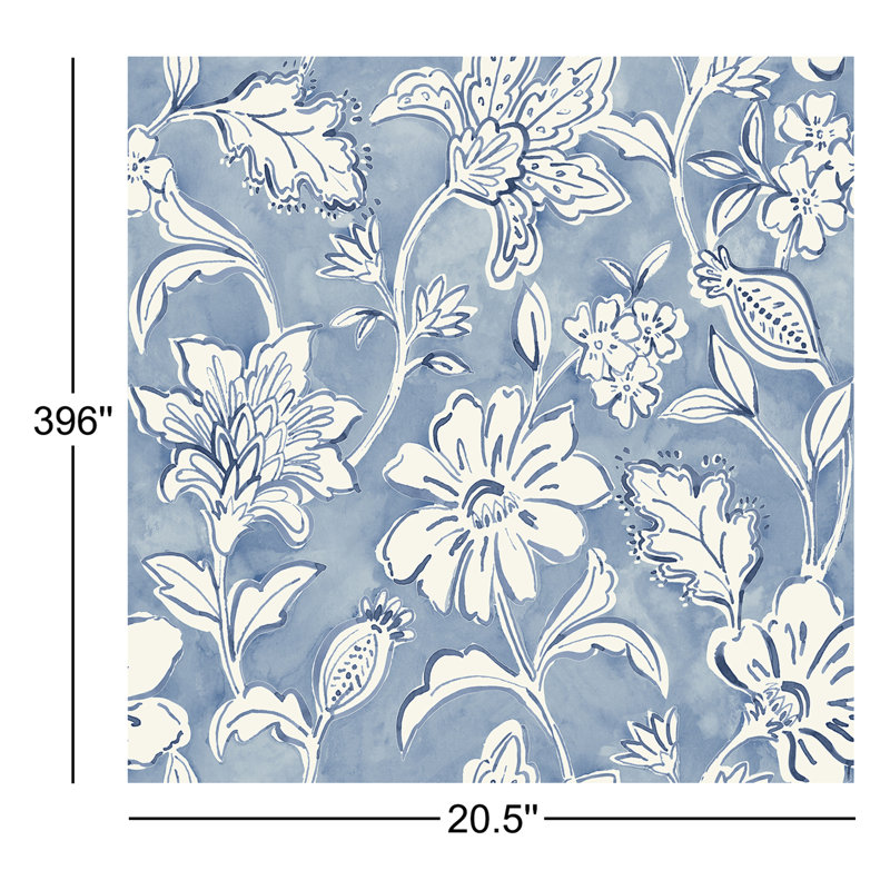 Rouleau de papier peint L 33 pi x l 20,5 po Chelsea, Bleu