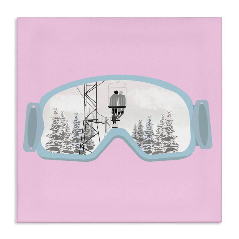 Toile Winter Slopes Goggles, design par Ashley Singleton, H 17 po x l 17 po
