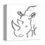 « amour rhino », art sur toile